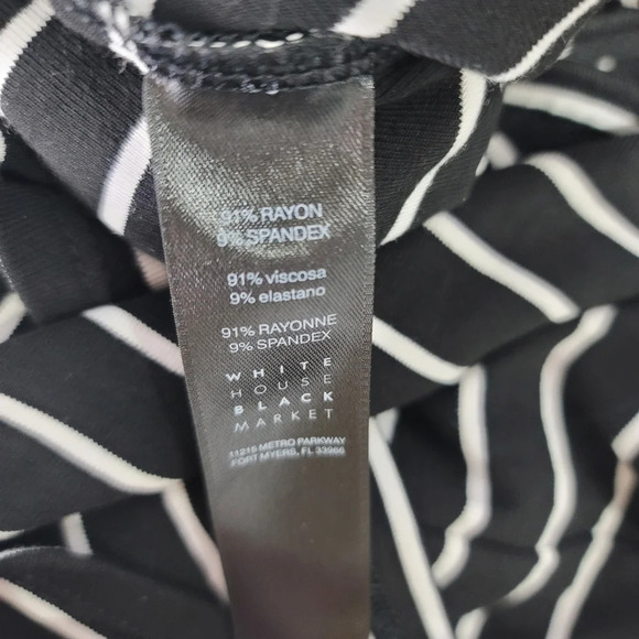 WHITE HOUSE BLACK MARKET WHBM Cold Shoulder Stripe Jersey Knit Shift Dress sz S - Picture 10 of 15